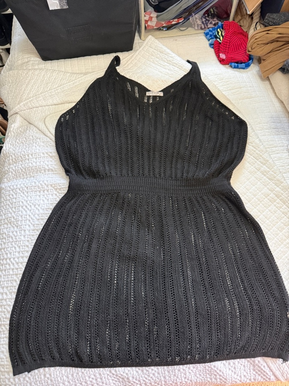 Black Knit Swim Coverup Dress